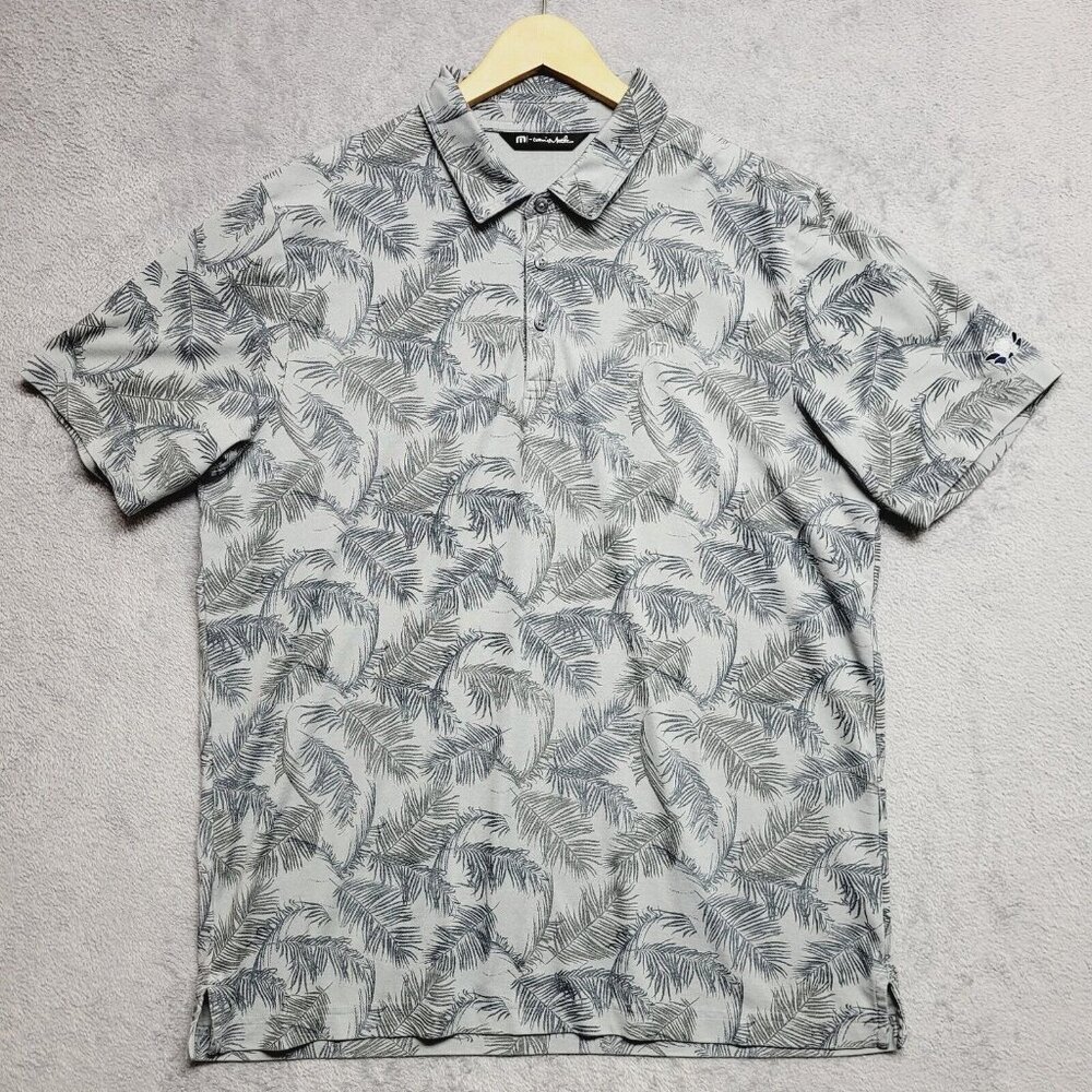 Travis Mathew Shirt Men XL Gray Bamboo Fences Golf Polo West Orange Country Club